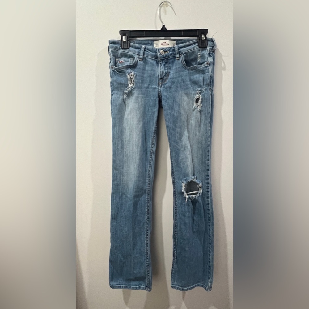 Y2K Hollister Boot Cut Jeans Distressed Style